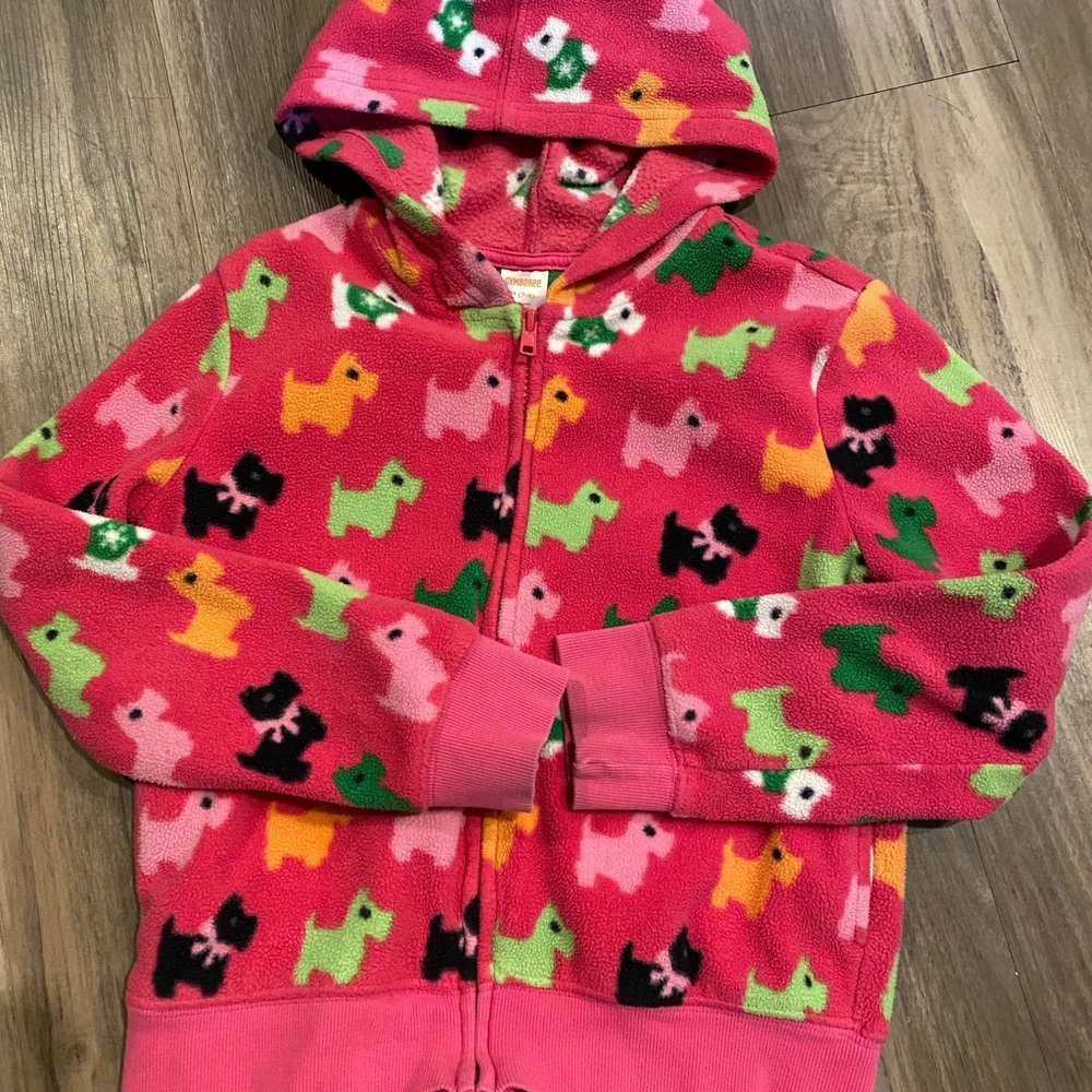 Gymboree Full Zip Hooded Sweatshirt
Dog Print
Girls Size M 7/8